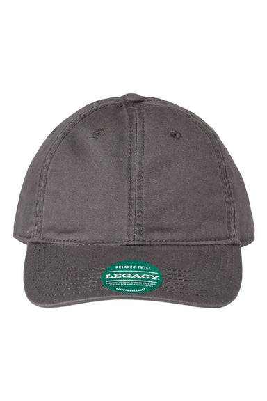Legacy Hats EZA Mens Relaxed Twill Adjustable Dad Hat Dark Grey Flat Front