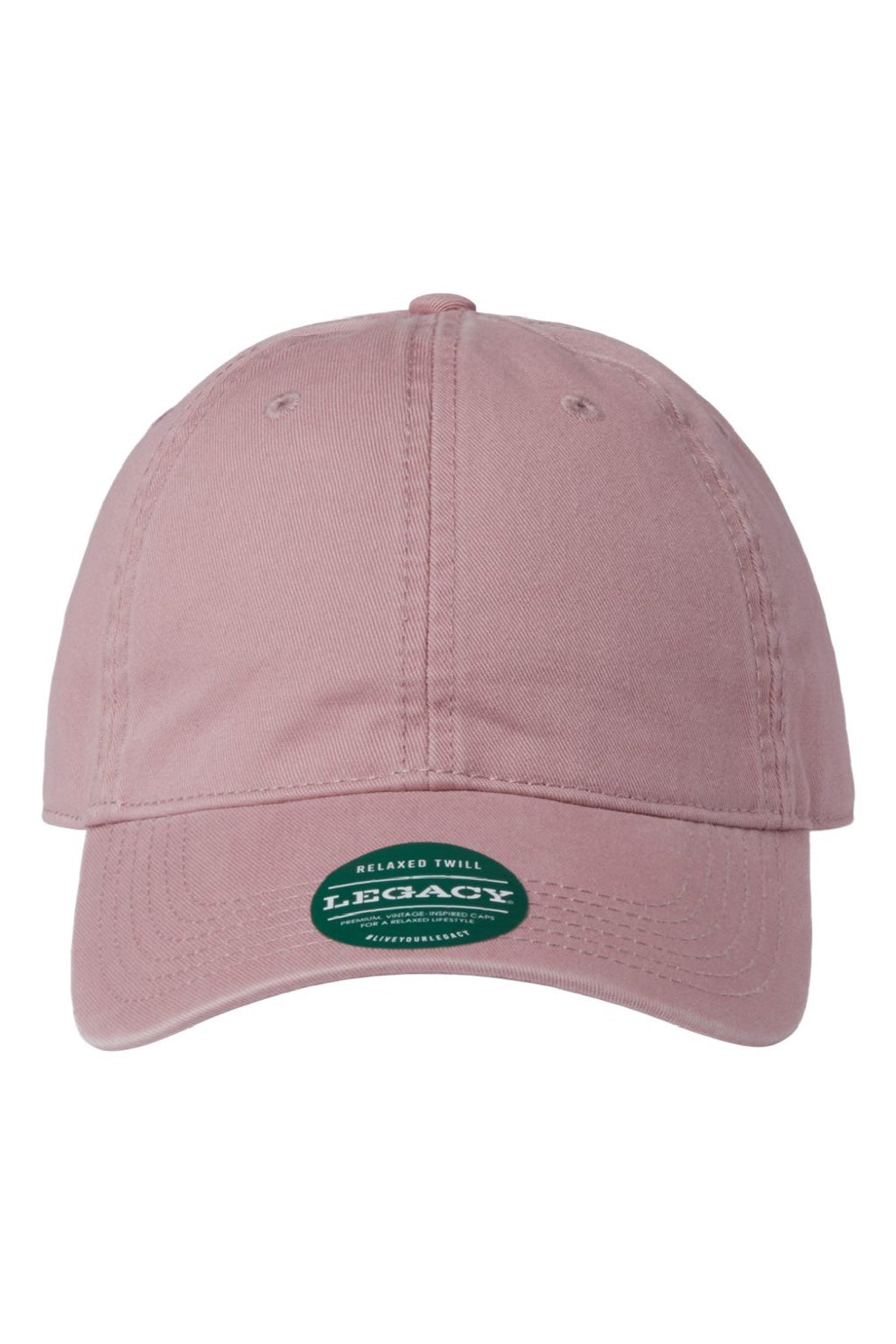Legacy Hats EZA Mens Relaxed Twill Adjustable Dad Hat Dusty Rose Pink Flat Front
