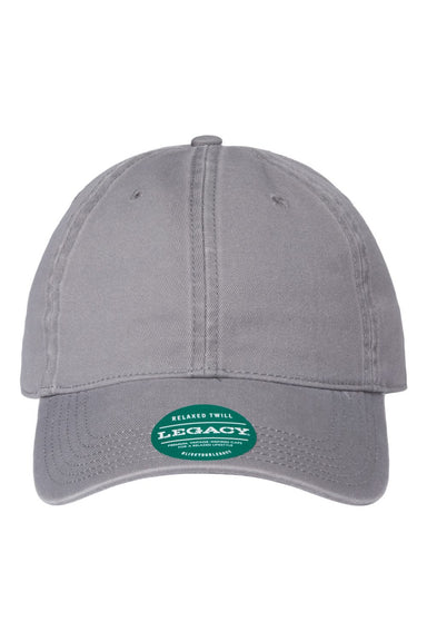 Legacy Hats EZA Mens Relaxed Twill Adjustable Dad Hat Grey Flat Front