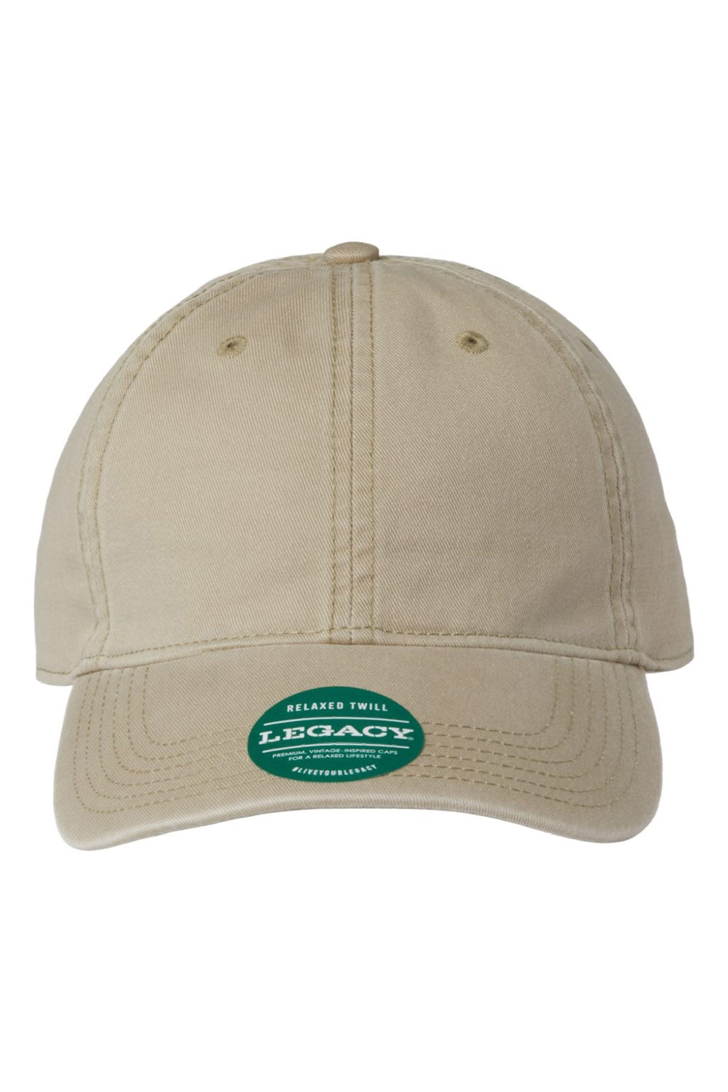 Legacy Hats EZA Mens Relaxed Twill Adjustable Dad Hat Khaki Flat Front