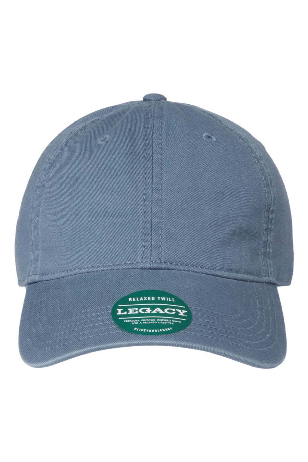 Legacy Hats EZA Mens Relaxed Twill Adjustable Dad Hat Lake Blue Flat Front