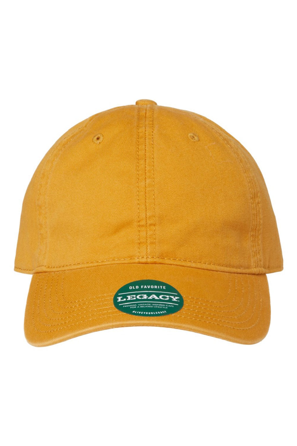 Legacy Hats EZA Mens Relaxed Twill Adjustable Dad Hat Mustard Yellow Flat Front