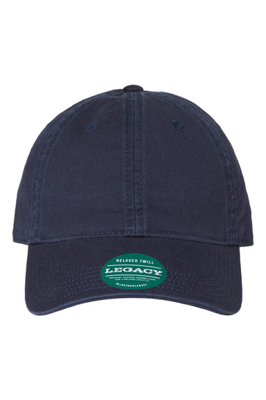 Legacy Hats EZA Mens Relaxed Twill Adjustable Dad Hat Navy Blue Flat Front