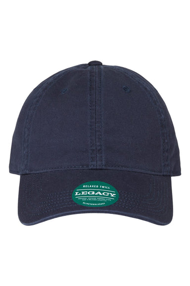 Legacy EZA Mens Relaxed Twill Dad Hat Navy Blue Flat Front