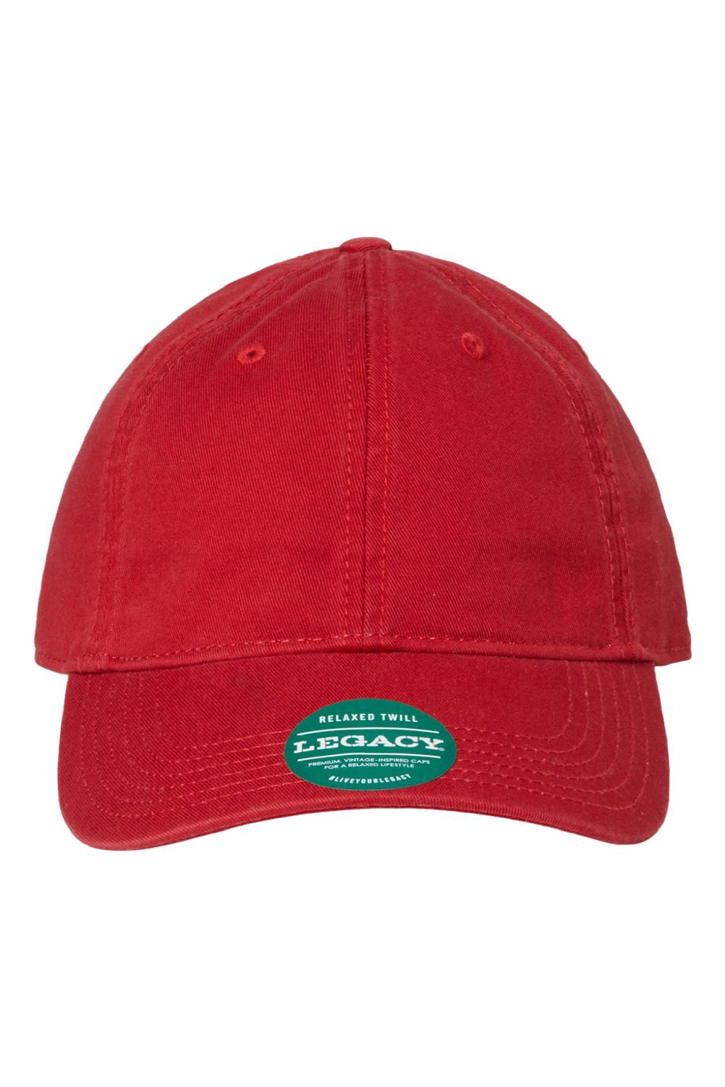 Legacy Hats EZA Mens Relaxed Twill Adjustable Dad Hat Scarlet Red Flat Front