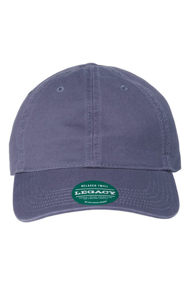 Legacy Hats EZA Mens Relaxed Twill Adjustable Dad Hat Slate Blue Flat Front