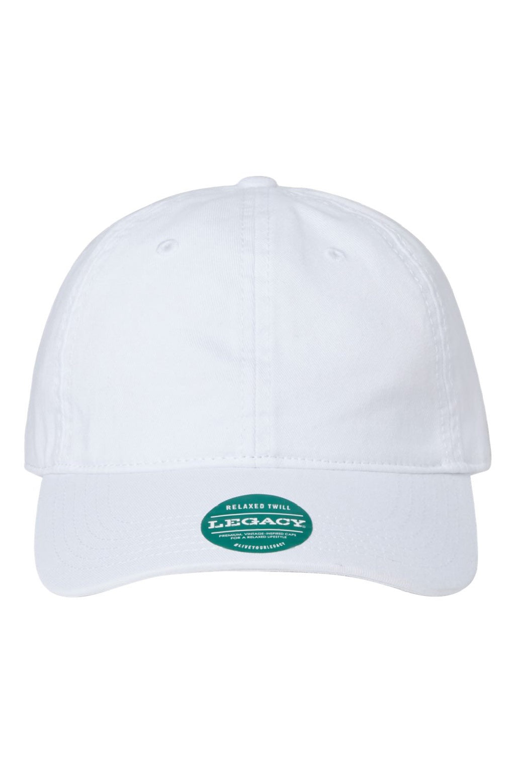 Legacy Hats EZA Mens Relaxed Twill Adjustable Dad Hat White Flat Front