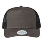 Legacy Hats Mens 5 Panel Trucker Snapback Hat - Charcoal Slub/Black