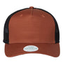 Legacy Hats Mens 5 Panel Trucker Snapback Hat - Copper Slub/Black