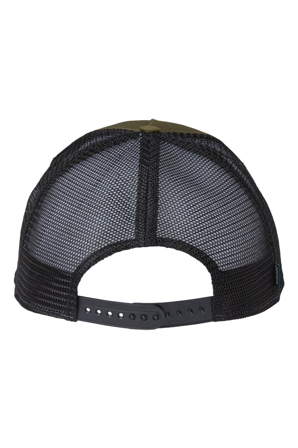 Legacy Hats ROADIE Mens 5 Panel Trucker Snapback Hat Olive Green Slub/Black Flat Back