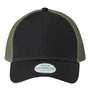 Legacy Mens Lo Pro Snapback Trucker Hat - Black/Light Olive Green - NEW