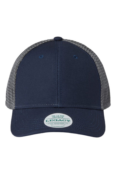 Legacy Hats LPS Mens Lo Pro Snapback Trucker Hat Navy Blue/Dark Grey Flat Front