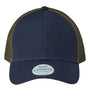 Legacy Mens Lo Pro Snapback Trucker Hat - Navy Blue/Dark Olive Green - NEW