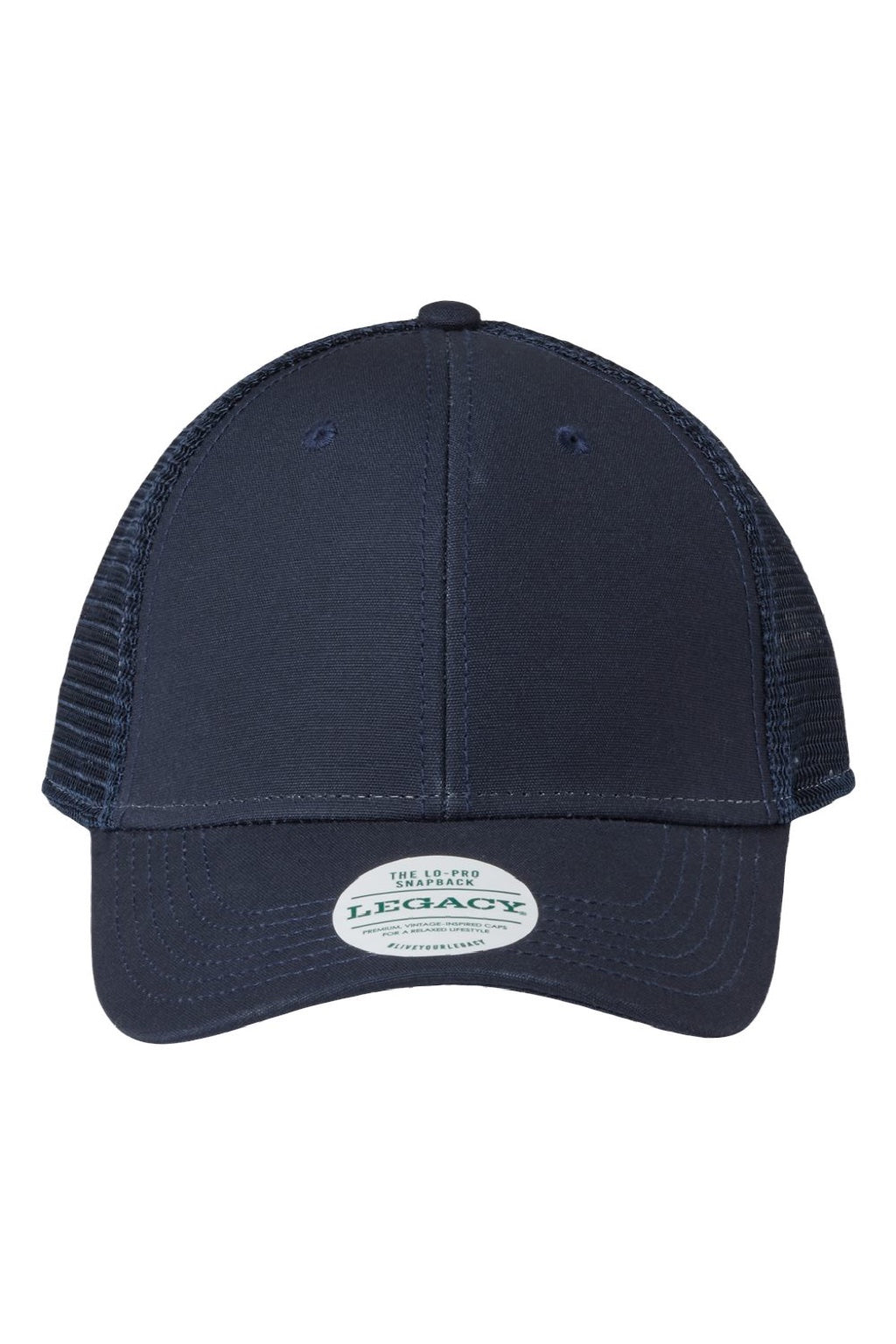 Legacy Hats LPS Mens Lo Pro Snapback Trucker Hat Navy Blue Flat Front