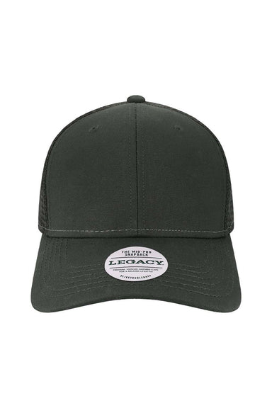Legacy Hats MPS Mens Mid Pro Snapback Trucker Hat Black Flat Front
