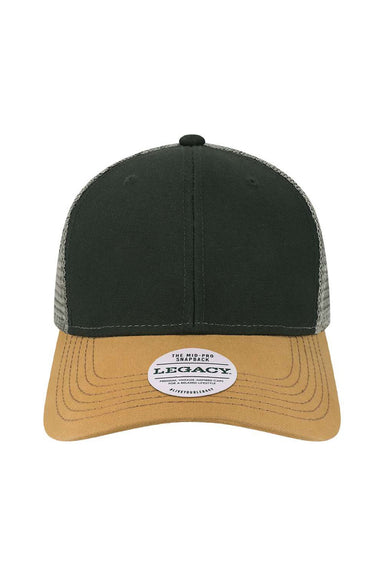 Legacy Hats MPS Mens Mid Pro Snapback Trucker Hat Black/Caramel/Dark Grey Flat Front