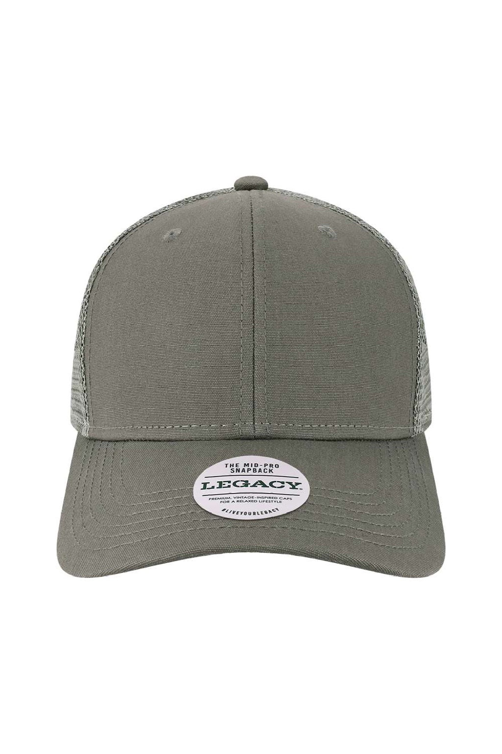 Legacy Hats MPS Mens Mid Pro Snapback Trucker Hat Dark Grey Flat Front