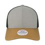 Legacy Hats Mens Mid Pro Snapback Trucker Hat - Grey/Caramel/Black