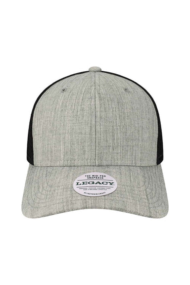Legacy Hats MPS Mens Mid Pro Snapback Trucker Hat Melange Grey/Black Flat Front
