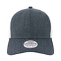 Legacy Hats Mens Mid Pro Snapback Trucker Hat - Melange Navy Blue/White - Closeout