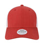 Legacy Hats Mens Mid Pro Snapback Trucker Hat - Melange Scarlet Red/White - Closeout