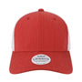 Legacy Mens Mid Pro Snapback Trucker Hat - Melange Scarlet Red/White - NEW
