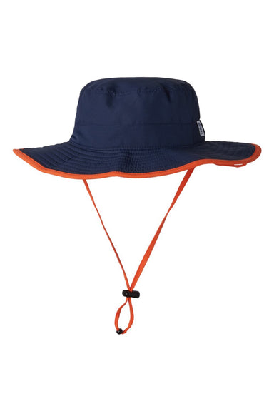 The Game Hats GB400 Mens Ultralight UPF 30+ Boonie Hat Navy Blue/Orange Flat Front