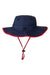 The Game Hats GB400 Mens Ultralight UPF 30+ Boonie Hat Navy Blue/Red Flat Back