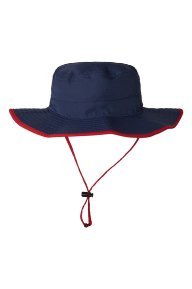 The Game Hats GB400 Mens Ultralight UPF 30+ Boonie Hat Navy Blue/Red Flat Front