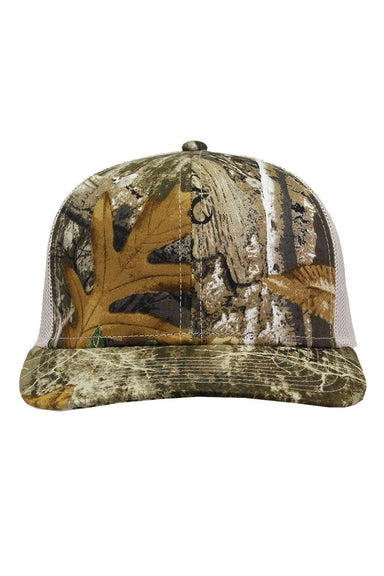 The Game GB452C Mens Everyday Camo Trucker Hat Realtree Edge/Stone Flat Front