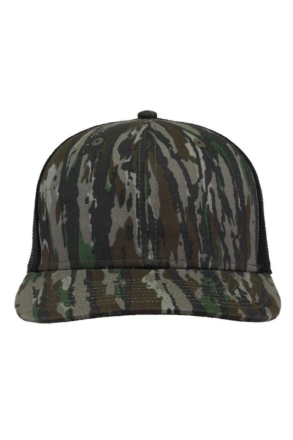 The Game Hats GB452C Mens Everyday Camo Snapback Trucker Hat Realtree Original/Black Flat Front