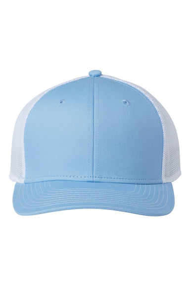 The Game GB452E Mens Everyday Trucker Hat Columbia Blue/White Flat Front