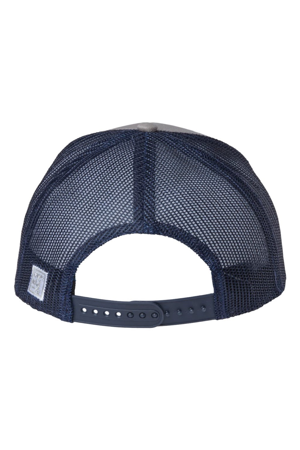 The Game Hats GB452E Mens Everyday Snapback Trucker Hat Grey/Navy Blue Flat Back