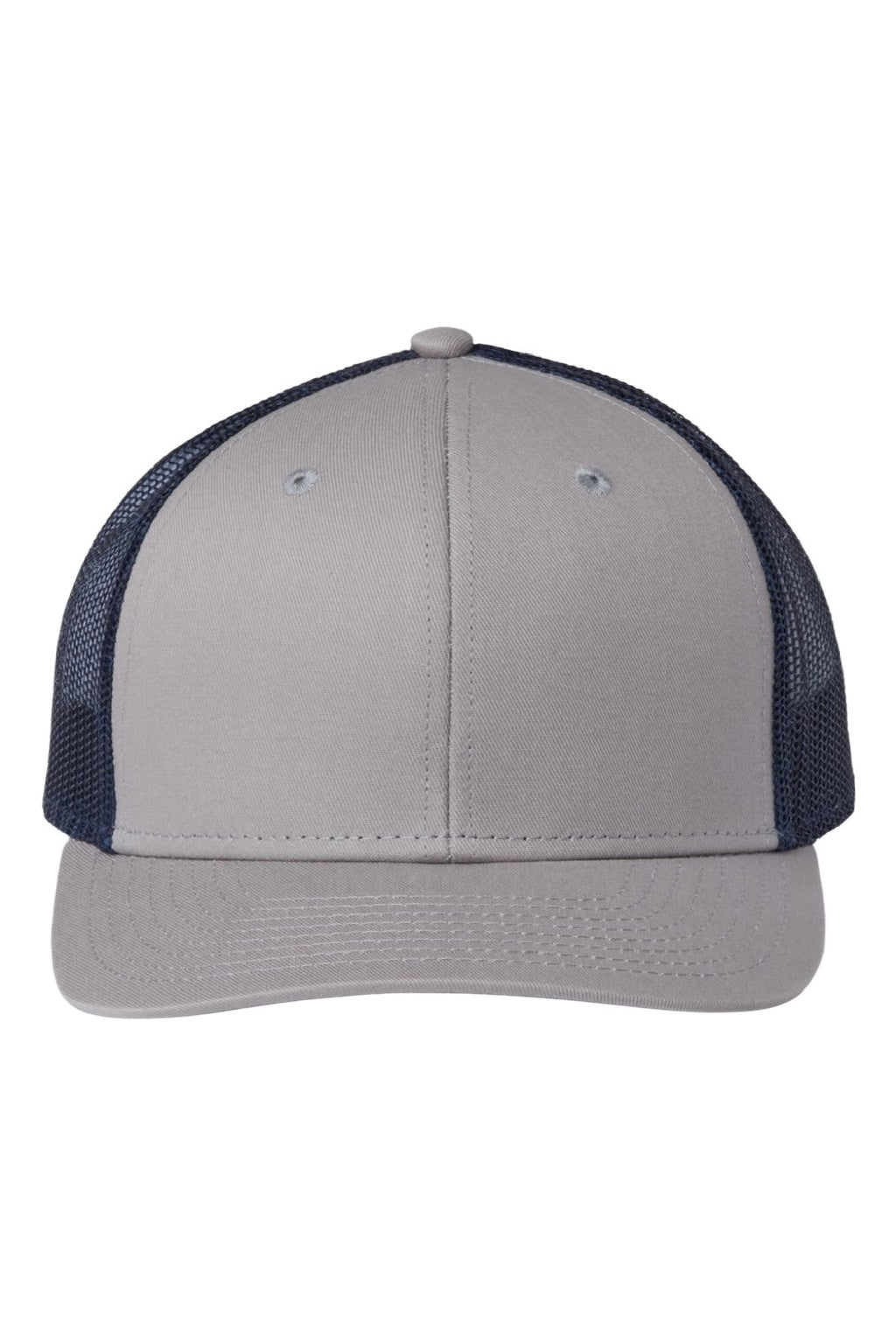 The Game Hats GB452E Mens Everyday Snapback Trucker Hat Grey/Navy Blue Flat Front