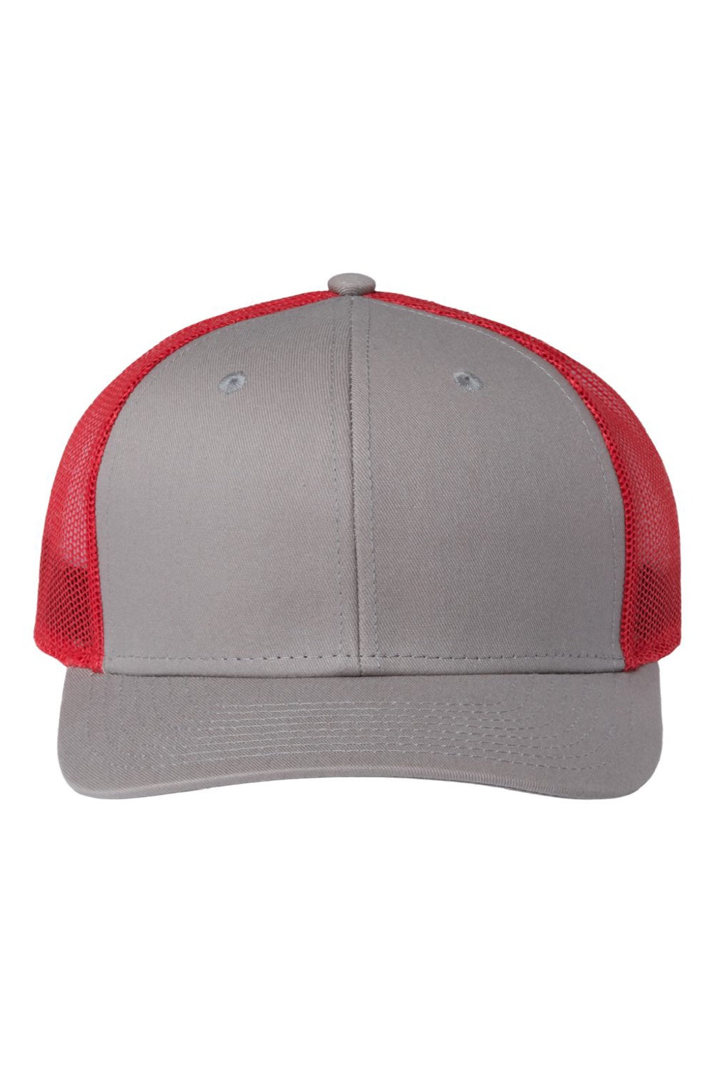 The Game Hats GB452E Mens Everyday Snapback Trucker Hat Grey/Red Flat Front