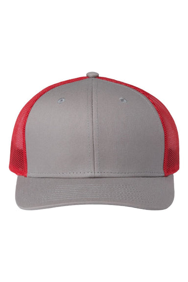 The Game Hats GB452E Mens Everyday Snapback Trucker Hat Grey/Red Flat Front