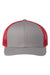 The Game Hats GB452E Mens Everyday Snapback Trucker Hat Grey/Red Flat Front