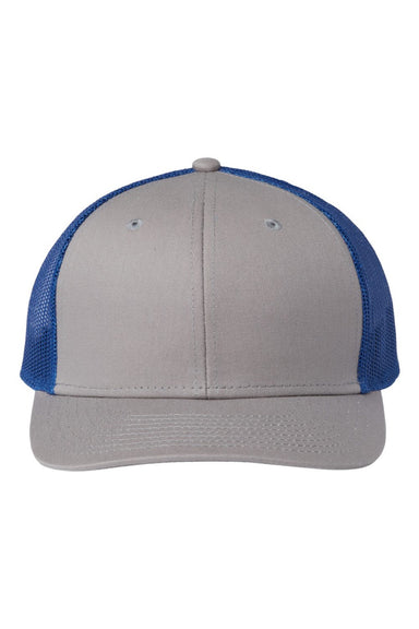 The Game Hats GB452E Mens Everyday Snapback Trucker Hat Grey/Royal Blue Flat Front