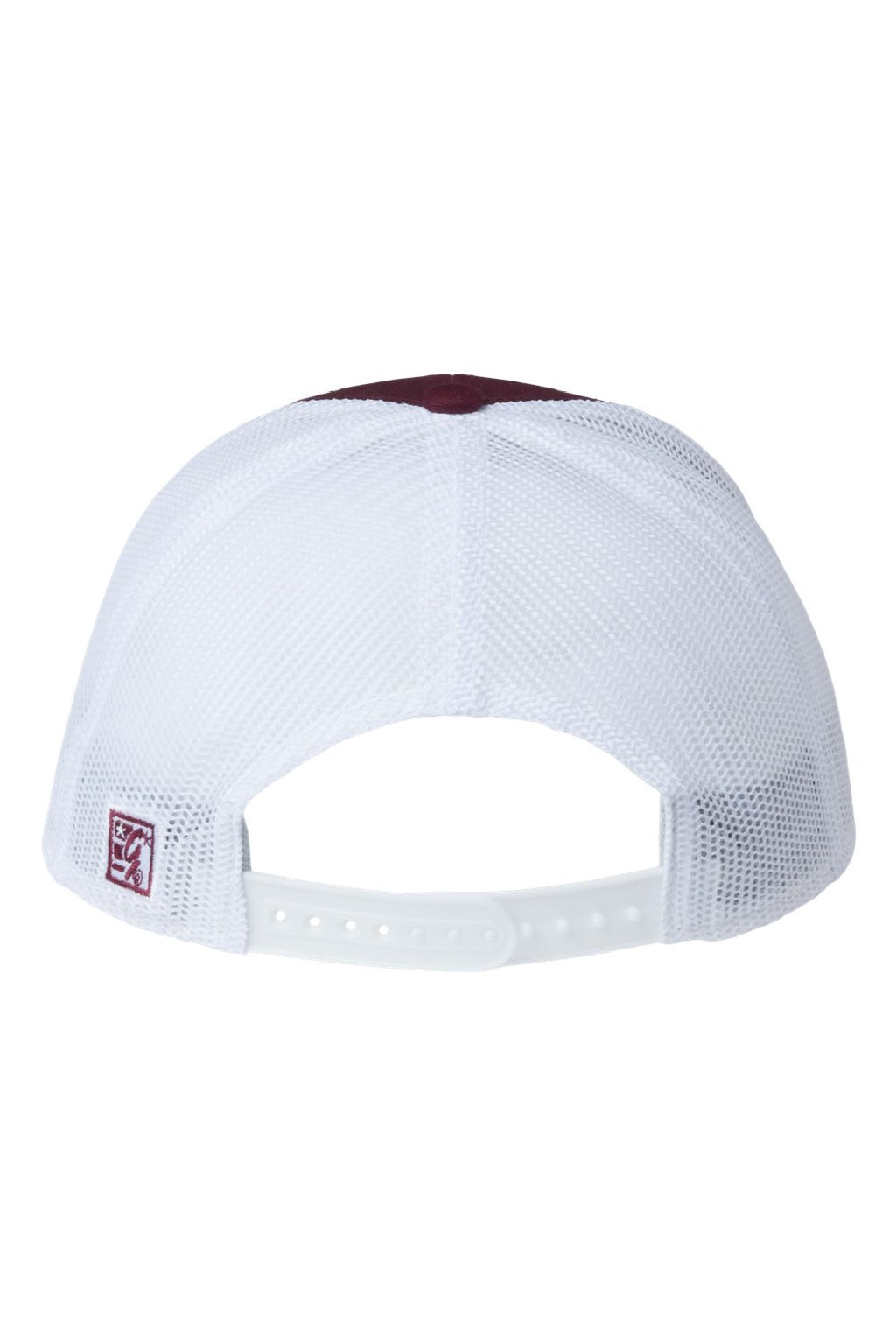 The Game Hats GB452E Mens Everyday Snapback Trucker Hat Maroon/White Flat Back