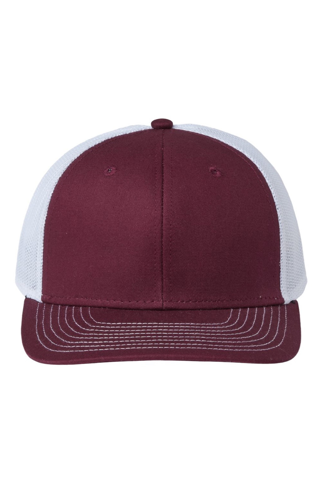 The Game Hats GB452E Mens Everyday Snapback Trucker Hat Maroon/White Flat Front