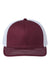 The Game Hats GB452E Mens Everyday Snapback Trucker Hat Maroon/White Flat Front