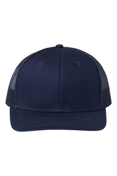 The Game GB452E Mens Everyday Trucker Hat Navy Blue Flat Front