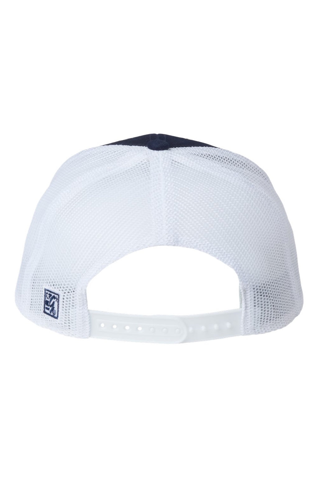 The Game Hats GB452E Mens Everyday Snapback Trucker Hat Navy Blue/Red/White Flat Back