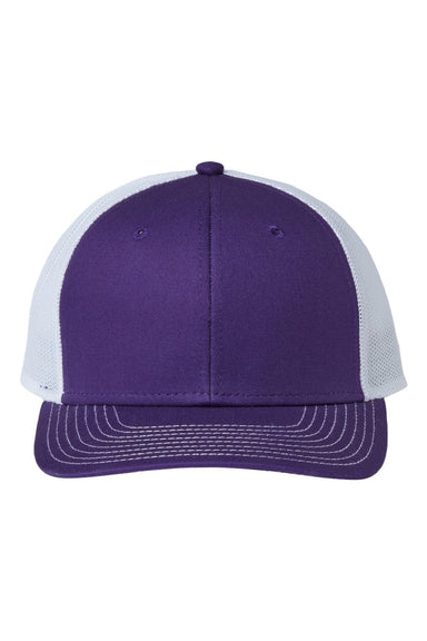 The Game Hats GB452E Mens Everyday Snapback Trucker Hat Purple/White Flat Front