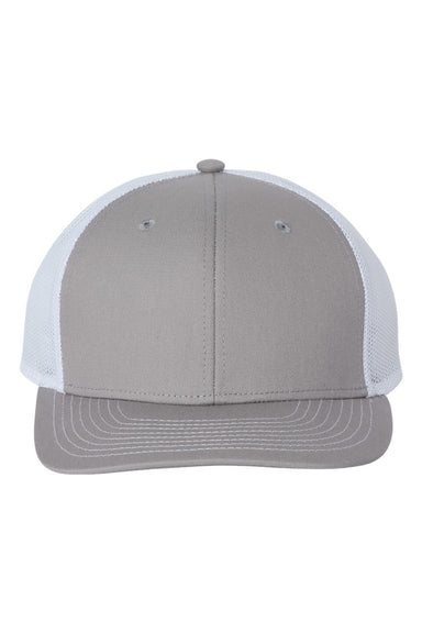 The Game GB452E Mens Everyday Trucker Hat Grey/White Flat Front