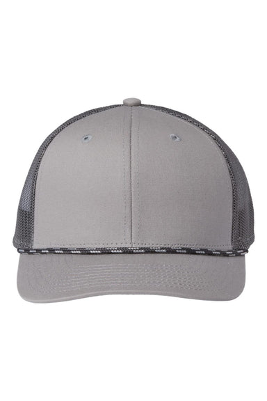The Game Hats GB452R Mens Everyday Rope Snapback Trucker Hat Light Grey/Charcoal Grey Flat Front