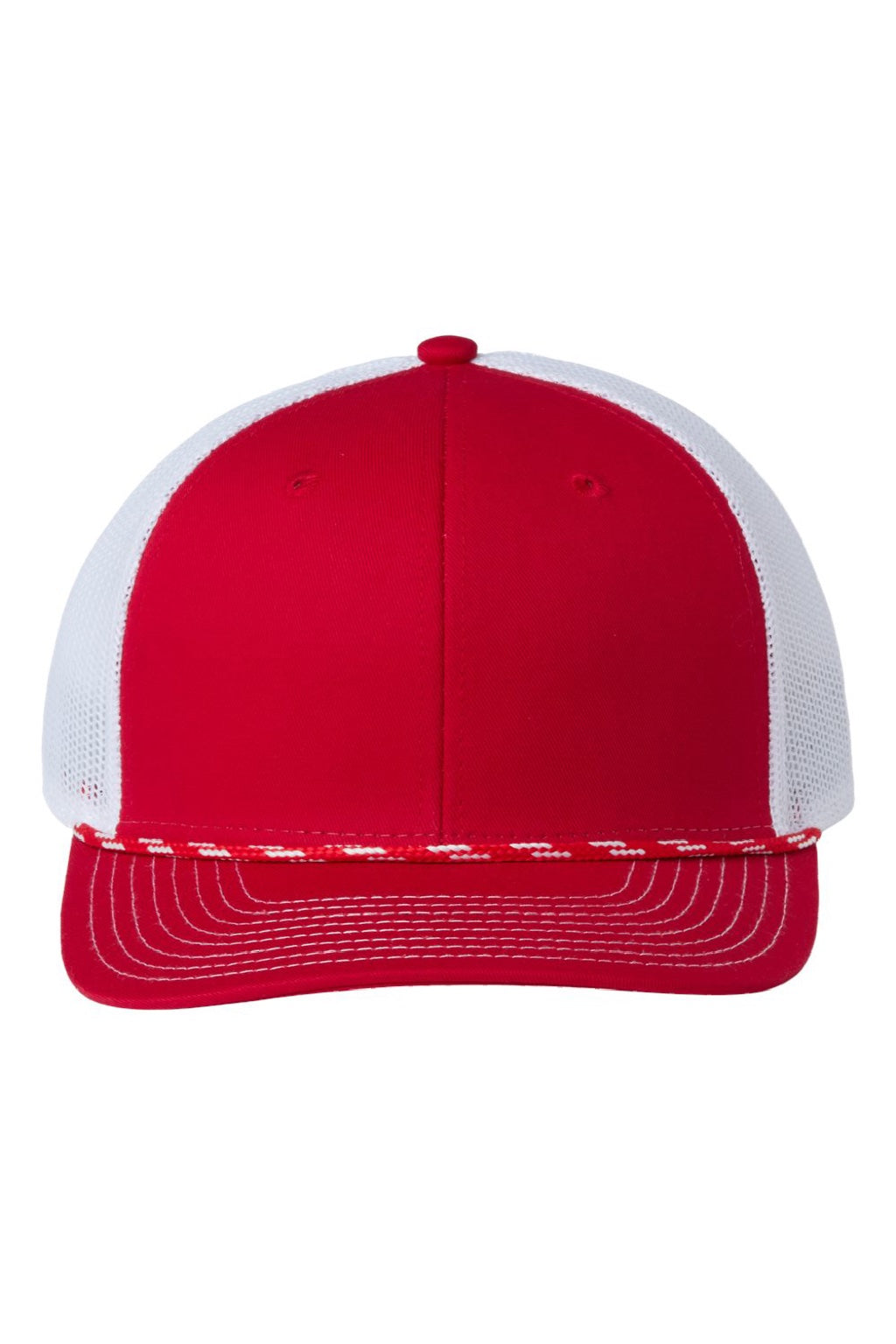 The Game Hats GB452R Mens Everyday Rope Snapback Trucker Hat Red/White Flat Front