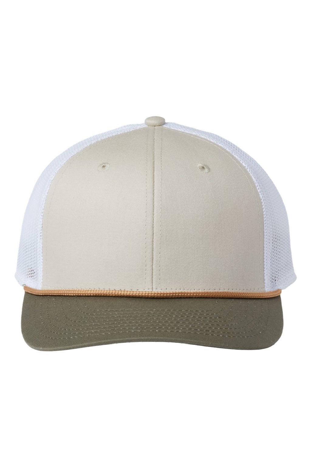 The Game Hats GB452R Mens Everyday Rope Snapback Trucker Hat Stone/Light Olive Green/White Flat Front