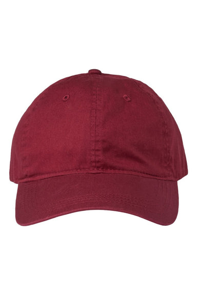 The Game Hats GB510 Mens Ultralight Twill Adjustable Hat Brick Red Flat Front