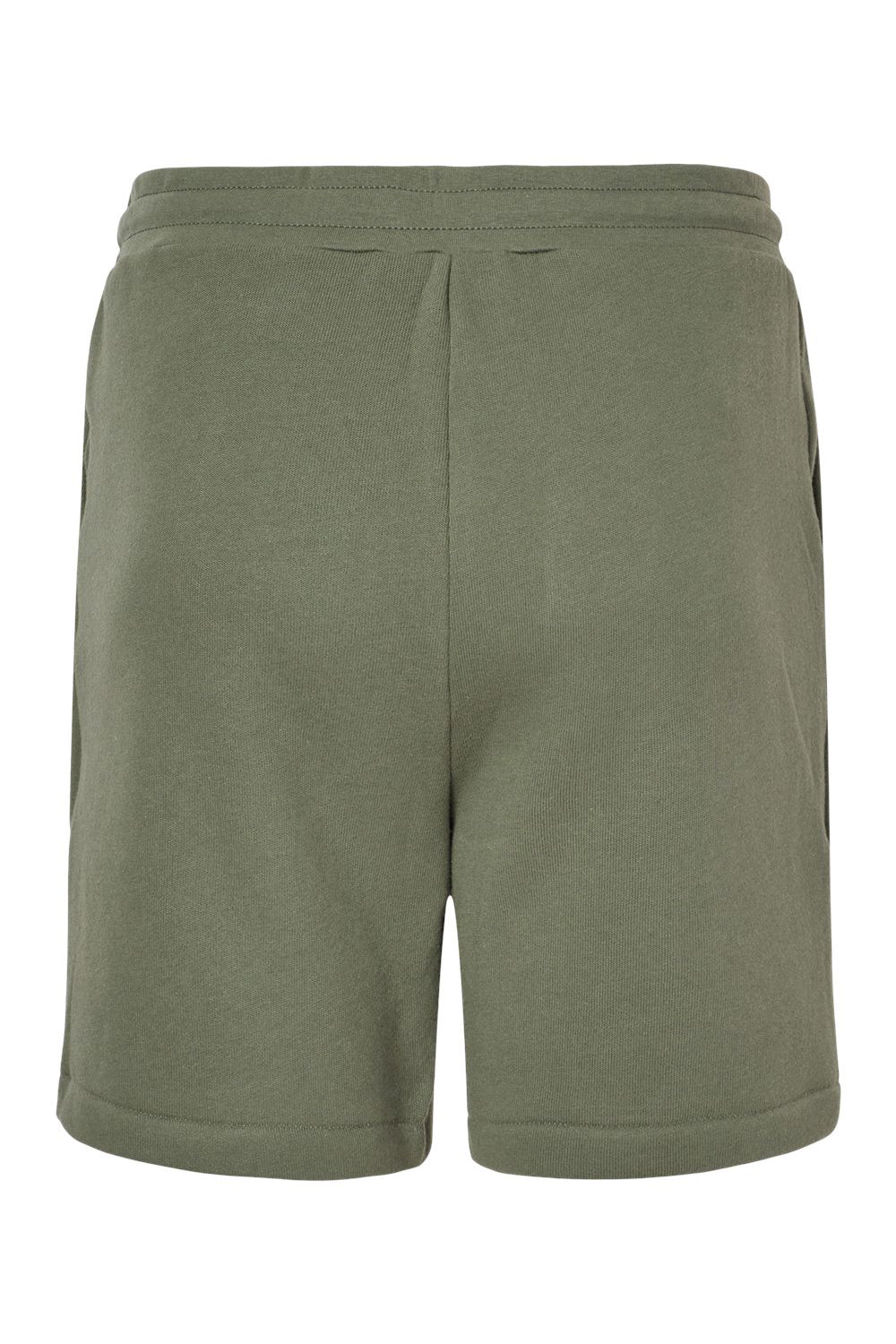 Bella + Canvas 3724 Mens Shorts w/ Pockets Military Green Flat Back